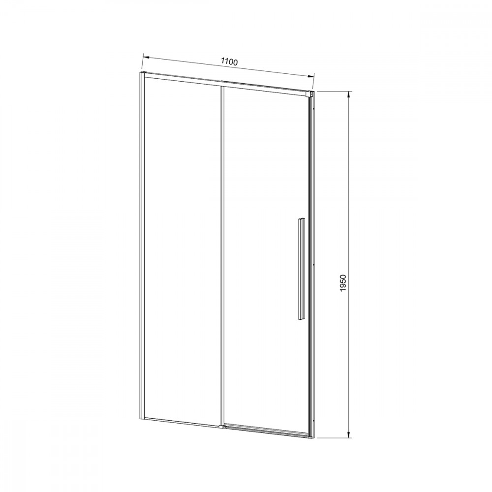 Душевая дверь Slim-N VDS-4SN110CL, 1100, хром, стекло прозрачное
