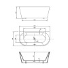 Ванна акриловая Vincea VBT-421-1700MW, 1700*800*580, цвет белый мат., щелевой перелив, слив белый
