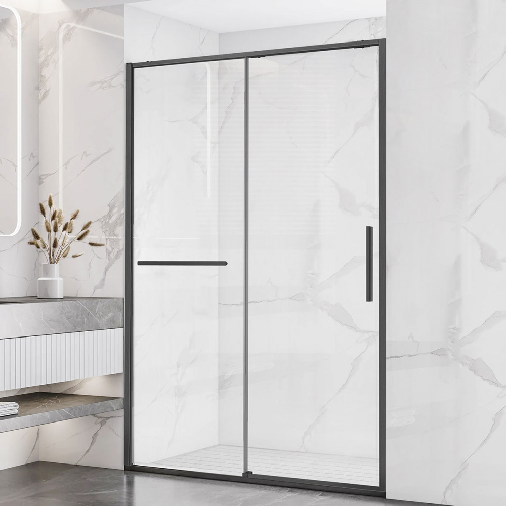 Душевая дверь Slim Soft VDS-1SS130CLGM, 1300, вороненая сталь, стекло прозрачное
