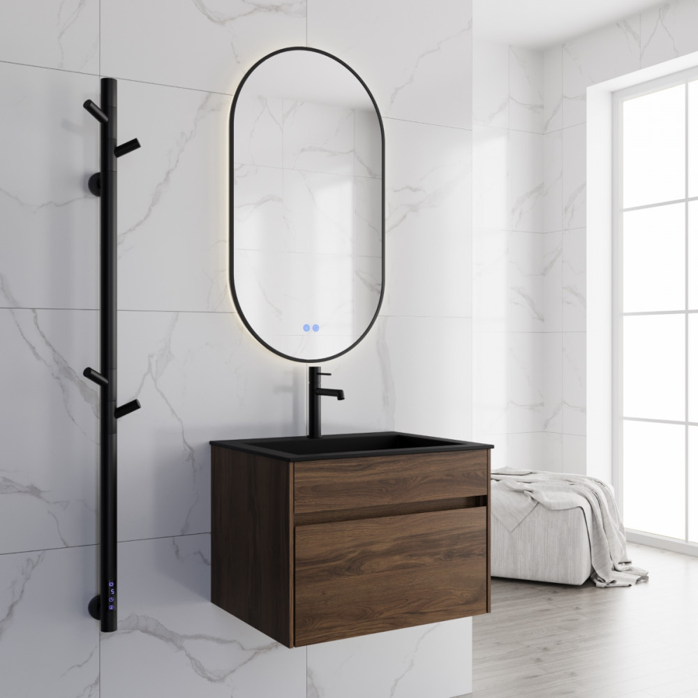 База под раковину Chiara 600 подвесная, 1 выкатной ящик soft-close, C.Oak