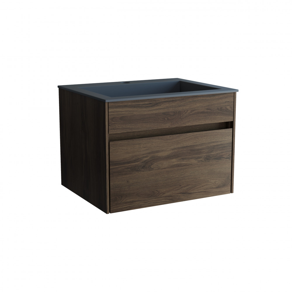 База под раковину Chiara 600 подвесная, 1 выкатной ящик soft-close, C.Oak