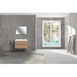 База под раковину Gio 800 подвесная, 2 выкатных ящика soft-close, N.Oak