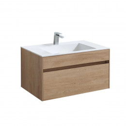 База под раковину Chiara 800 подвесная, 1 выкатной ящик soft-close, N.Oak