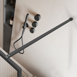 Душевая перегородка Walk-In VSW-1HP800FLGM, 800*2000, вороненая сталь, стекло рифленое