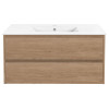 База под раковину Gio 1000 подвесная, 2 выкатных ящика soft-close, N.Oak