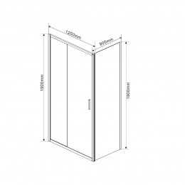 Душевой уголок Garda VSR-1G9012CLB, 1200*900, черный, стекло прозрачное