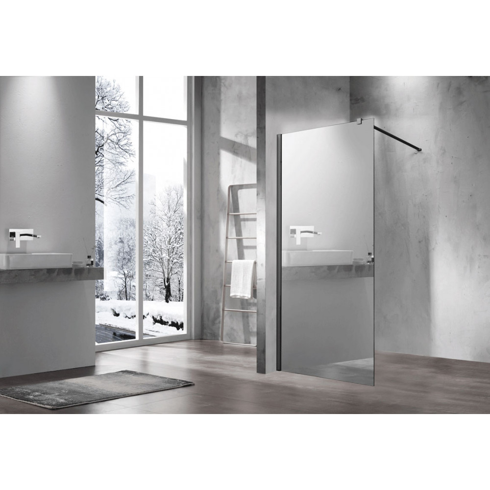Душевая перегородка Walk-In VSW-1H100MRB, 1000*2000, черный, стекло зеркальное