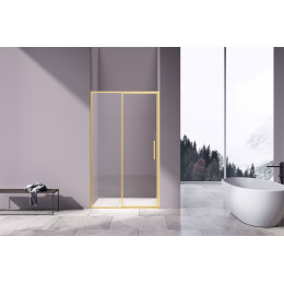 Душевая дверь Slim 8mm VDP-4SL120CLG, брашированное золото, стекло прозрачное