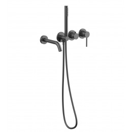 Смеситель для ванны Groove VBTW-4G1GM, встраиваемый, вороненая сталь