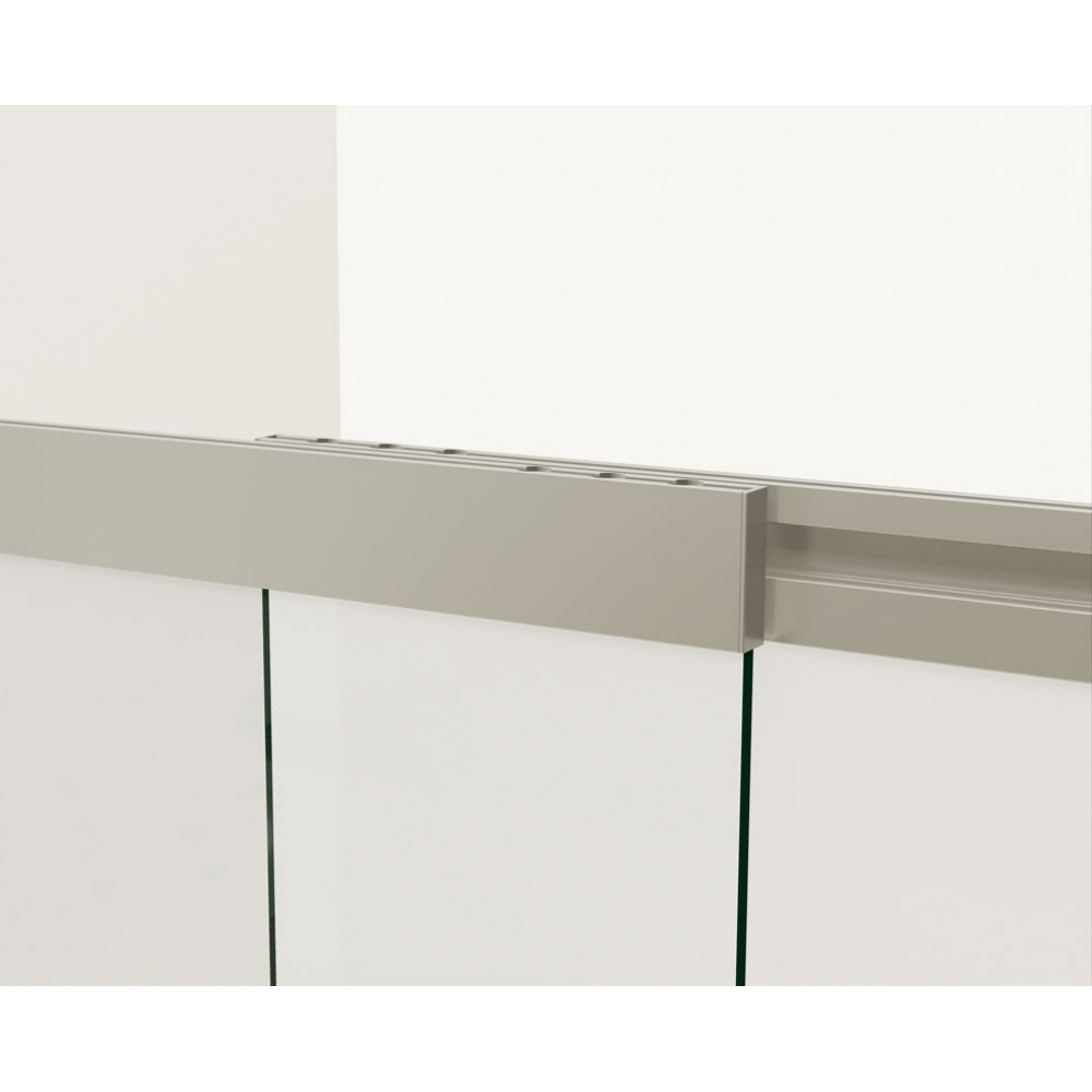 Душевая шторка на ванну VSB-1E100CLBN, 1000*1450, брашированный никель, стекло прозрачное