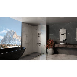 Душевая стойка Rondo VSFS-1R1MB с изливом, черный матовый