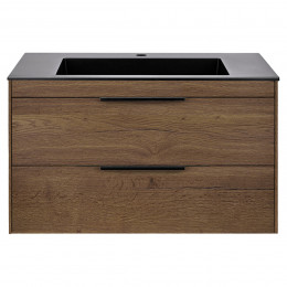 База под раковину Chiara 2D 800 подвесная, 2 выкатных ящика soft-close, T.Oak