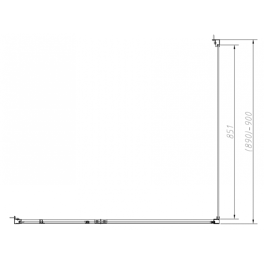 Душевой уголок Slim-N VSR-4SNP9010CLB, 1000*900, черный, стекло прозрачное