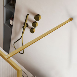 Душевая перегородка Walk-In VSW-1HP110FLBG, 1100*2000, брашированное золото, стекло рифленое