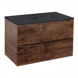 База под керамическую раковину Mia 800 подвесная, 2 выкатных ящика soft close, R.Wood