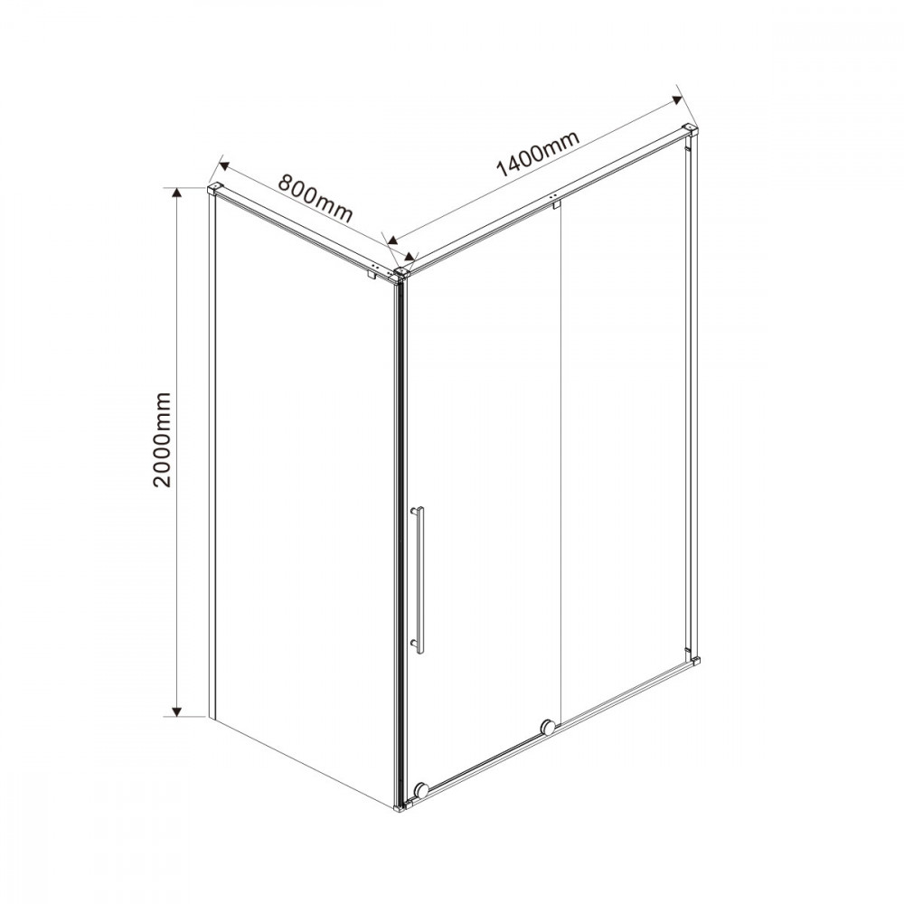 Душевой уголок Arno VSR-1A8014CL, 1400*800, хром, стекло прозрачное