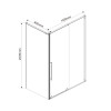 Душевой уголок Arno VSR-1A8014CL, 1400*800, хром, стекло прозрачное