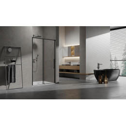 Душевая дверь Slim VDS-6SL140CLB, 1400, черный, стекло прозрачное
