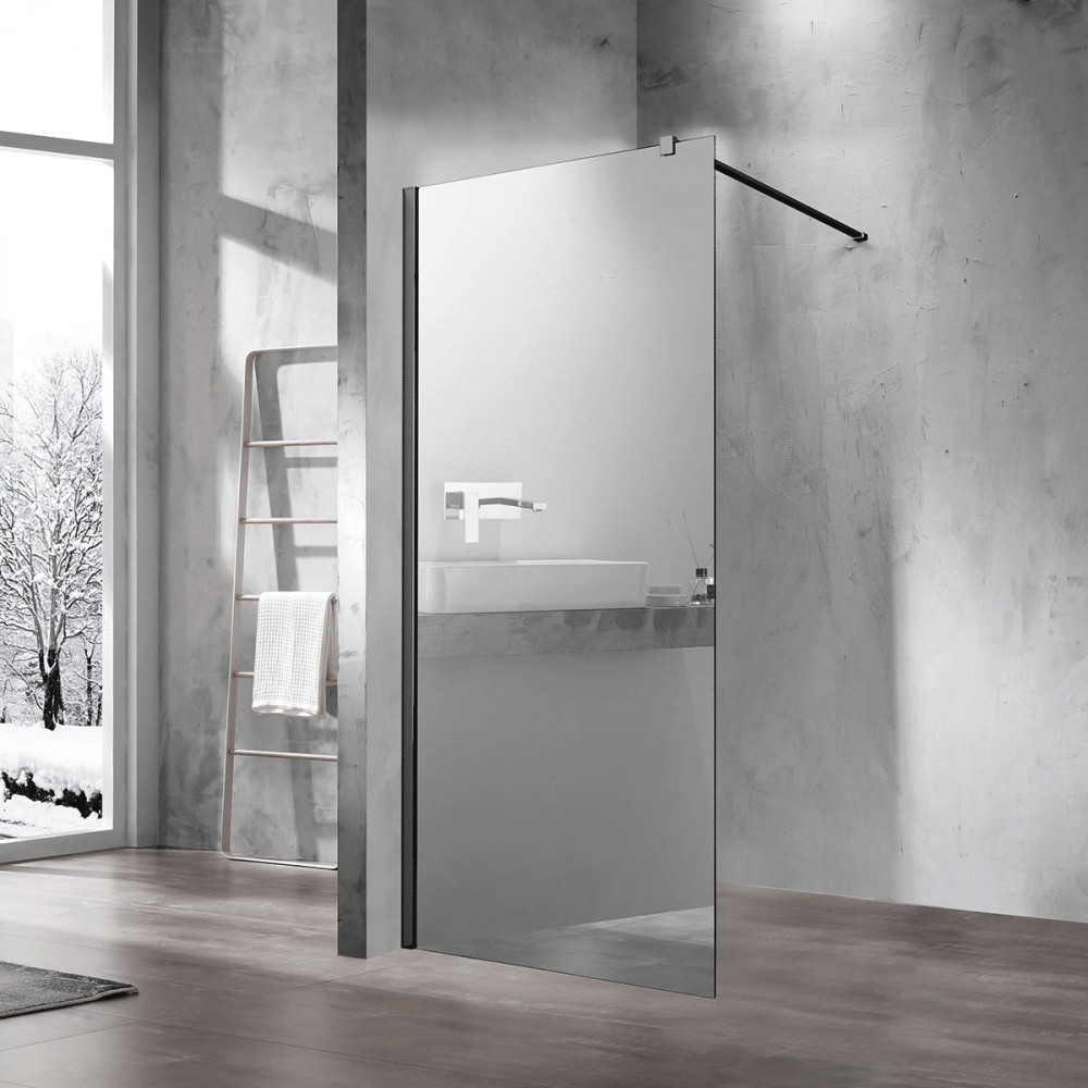 Душевая перегородка Walk-In VSW-1H100MRB, 1000*2000, черный, стекло зеркальное