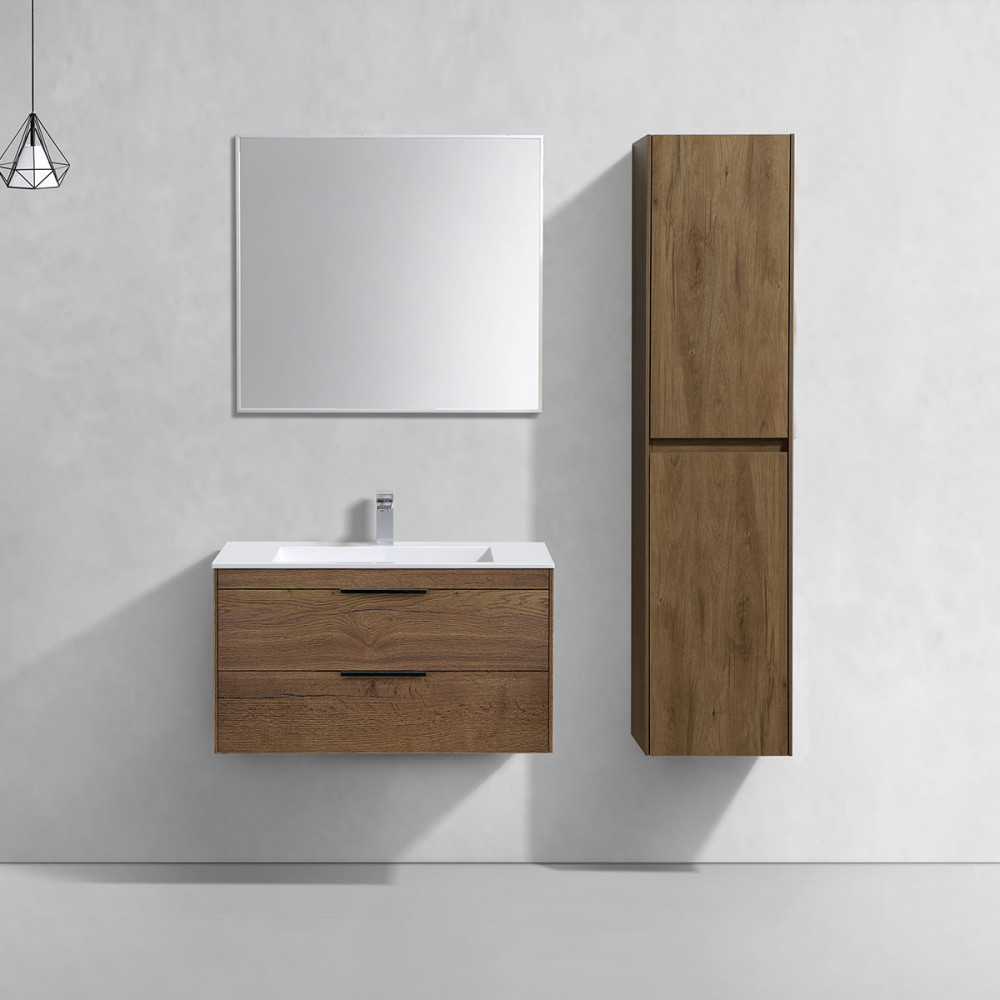 База под раковину Chiara 2D 800 подвесная, 2 выкатных ящика soft-close, T.Oak