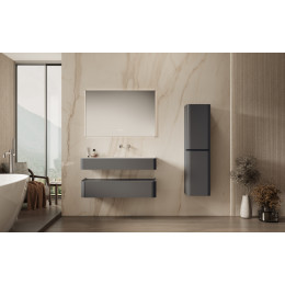 База под раковину Caprise 1200 подвесная, 1 выкатной ящик soft close, серый матовый