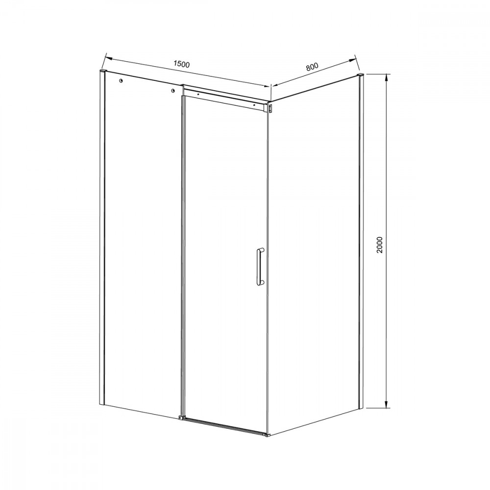 Душевой уголок Dice VSR-4D8015CL, 1500*800, хром, стекло прозрачное