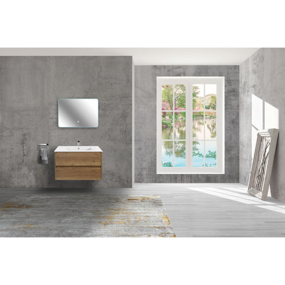 База под раковину Gio 800 подвесная, 2 выкатных ящика soft-close, T.Oak