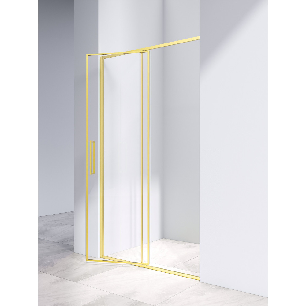 Душевая дверь Slim 8mm VDP-4SL120CLG, брашированное золото, стекло прозрачное