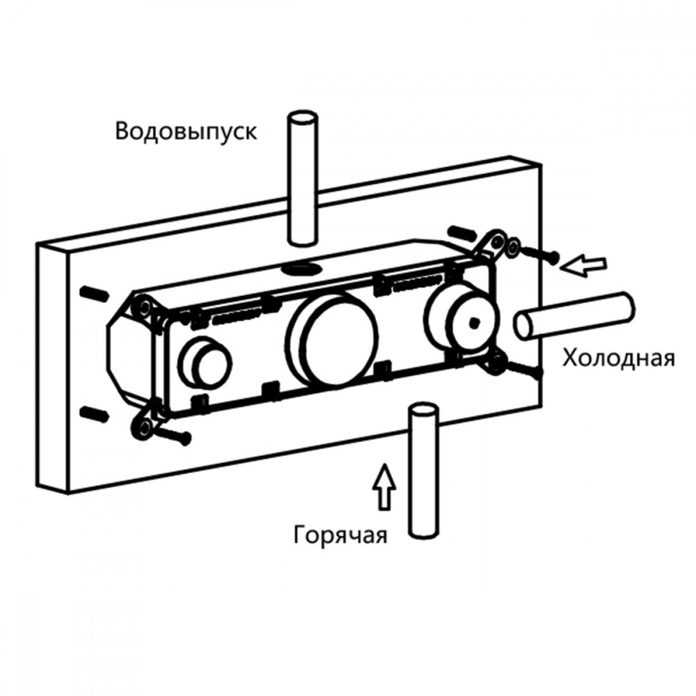 Душевой комплект VSFW-422TI3GM встраиваемый, термостат, двухрежимный, вороненая сталь