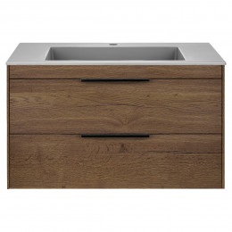 База под раковину Chiara 2D 800 подвесная, 2 выкатных ящика soft-close, T.Oak