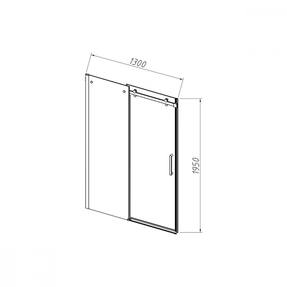 Душевая дверь Como-N VDS-4CN130CL, 1300, хром, стекло прозрачное