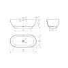 Ванна из искусственного камня Vincea VBT-4S04MW, 1700*800*560, белый мат., слив-перелив в комплекте