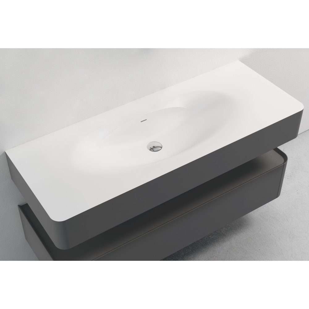 База под раковину Caprise 1200 подвесная, 1 выкатной ящик soft close, серый матовый