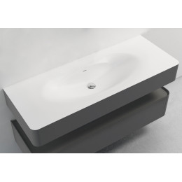 База под раковину Caprise 1200 подвесная, 1 выкатной ящик soft close, серый матовый