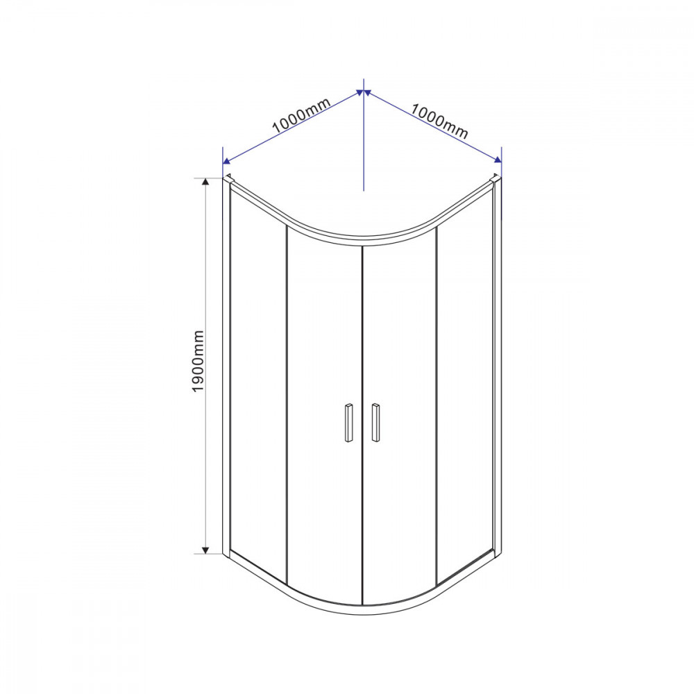 Душевой уголок Garda VSQ-1G100CL, 1000*1000, хром, стекло прозрачное