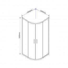 Душевой уголок Garda VSQ-1G100CL, 1000*1000, хром, стекло прозрачное