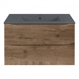 База под керамическую раковину Mia 750 подвесная, 2 выкатных ящика soft close, V.Oak