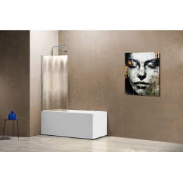 Душевая шторка на ванну, 800*1400, хром, стекло шиншилла, VSB-11800CH