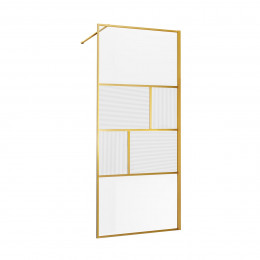 Душевая перегородка Walk-In VSW-1HC800CFBG, 800*2000, браш. золото, стекло прозрачное/рифленое