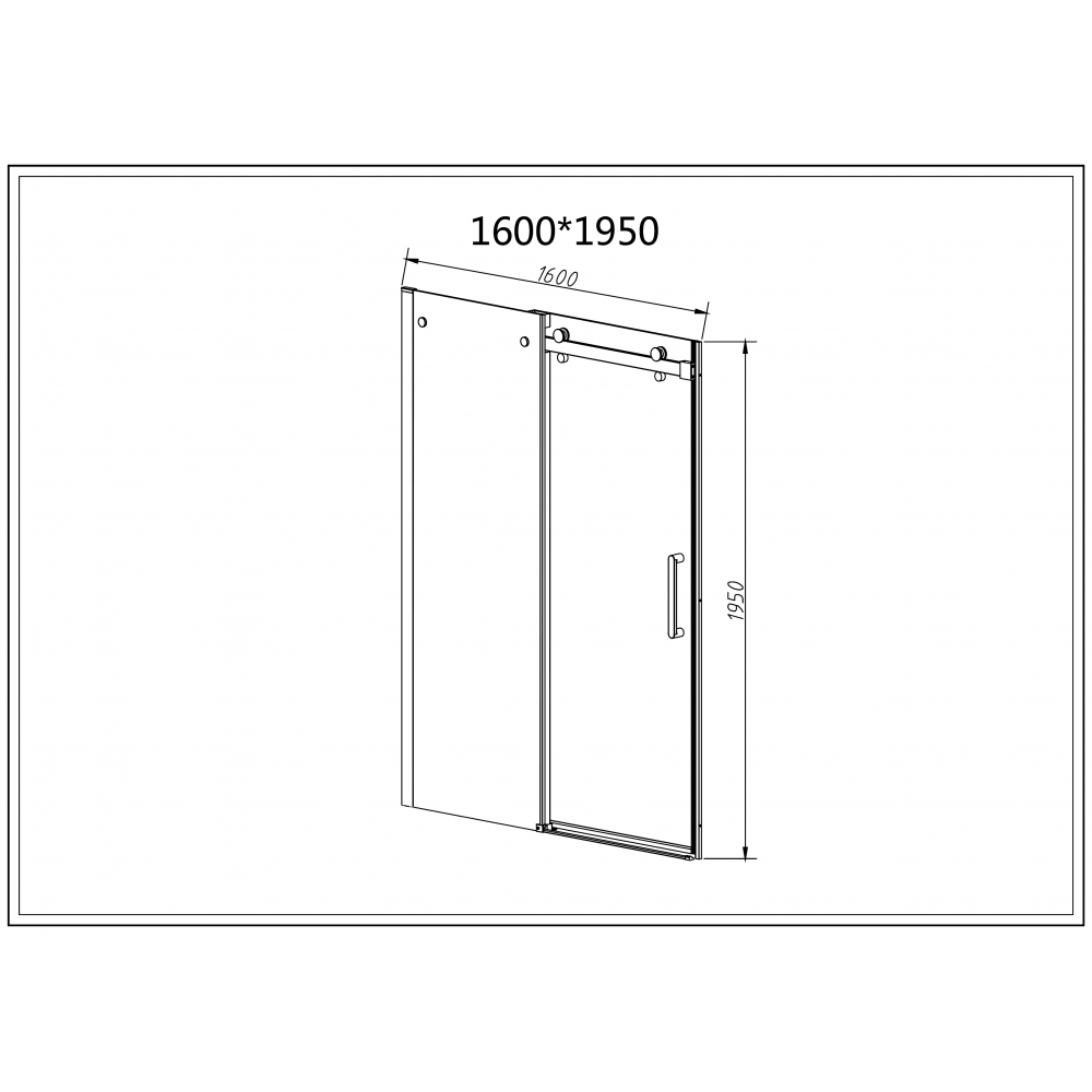 Душевая дверь Como-N VDS-4CN160CLB, 1600, черный, стекло прозрачное