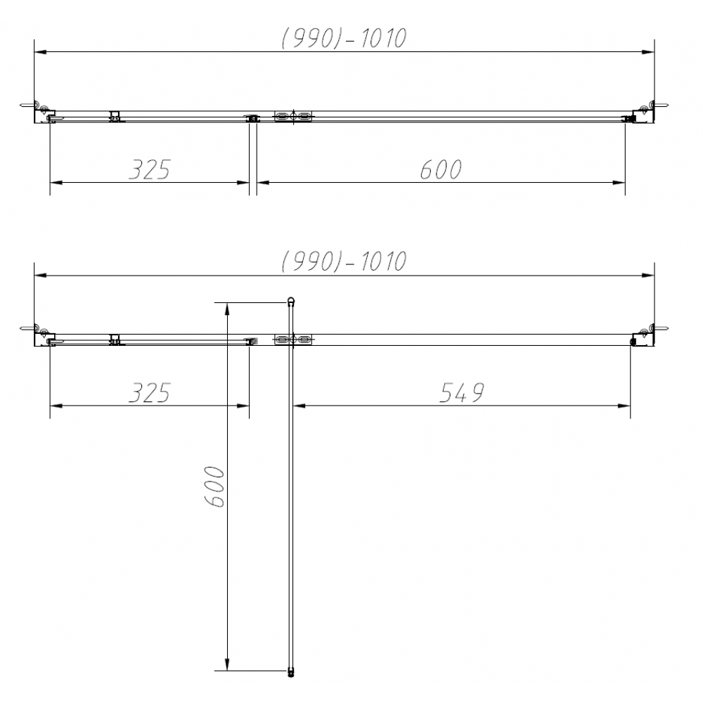 Душевой уголок Slim-N VSR-4SNP9010CLB, 1000*900, черный, стекло прозрачное