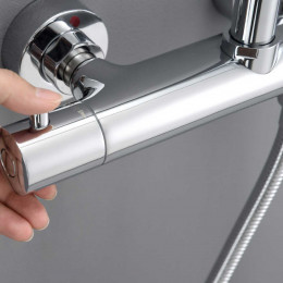 Душевая стойка Esse VSFS-1E0TCH термостатическая без излива, 25см верх душ, хром