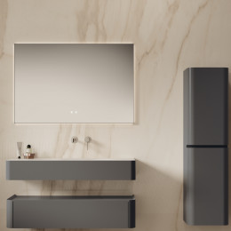 База под раковину Caprise 1200 подвесная, 1 выкатной ящик soft close, серый матовый