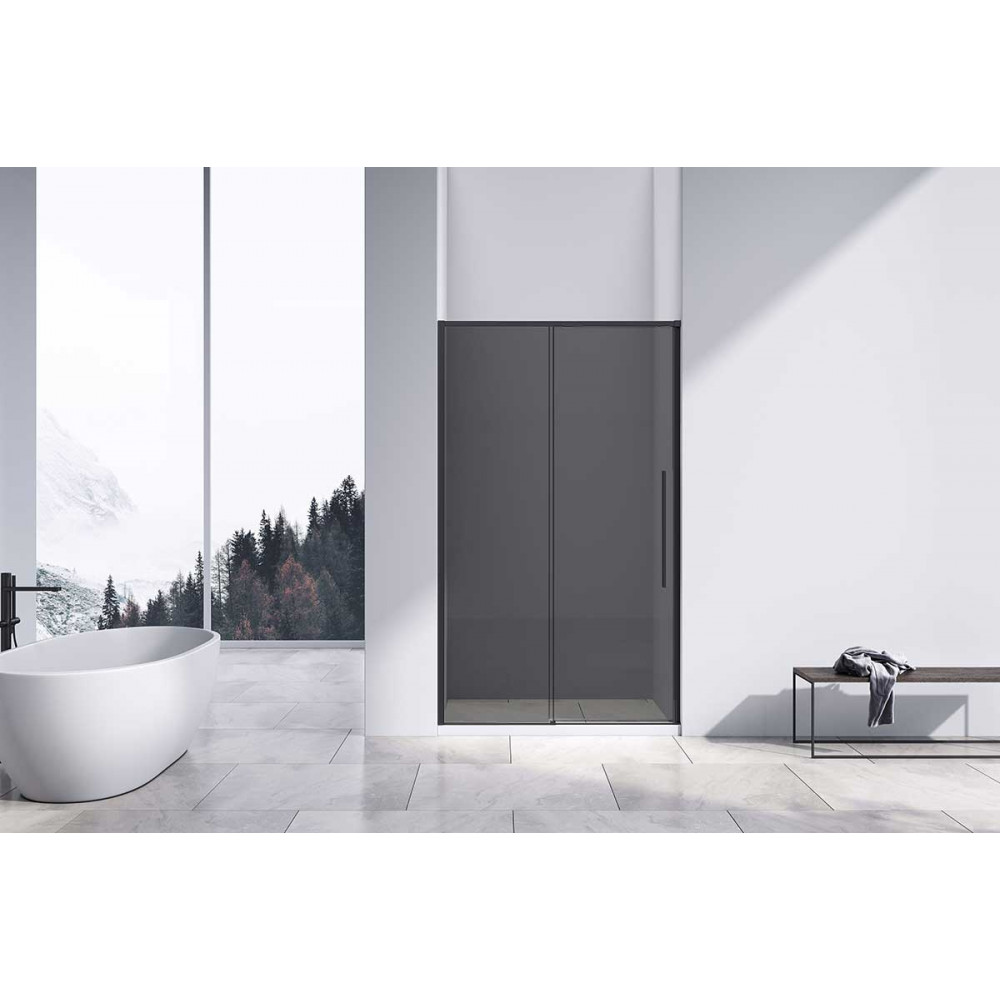 Душевая дверь Slim-N VDS-4SN130CGB, 1300, черный, стекло тонированное