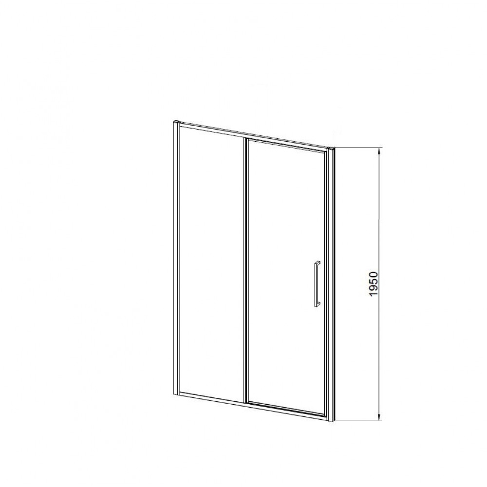 Душевая дверь Slim 8mm VDP-4SL120CLG, брашированное золото, стекло прозрачное