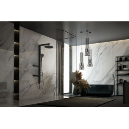 Душевая стойка Inspire VSFS-3I11MB с изливом, 30см верх душ, черный