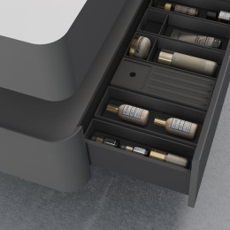 База под раковину Caprise 1200 подвесная, 1 выкатной ящик soft close, серый матовый