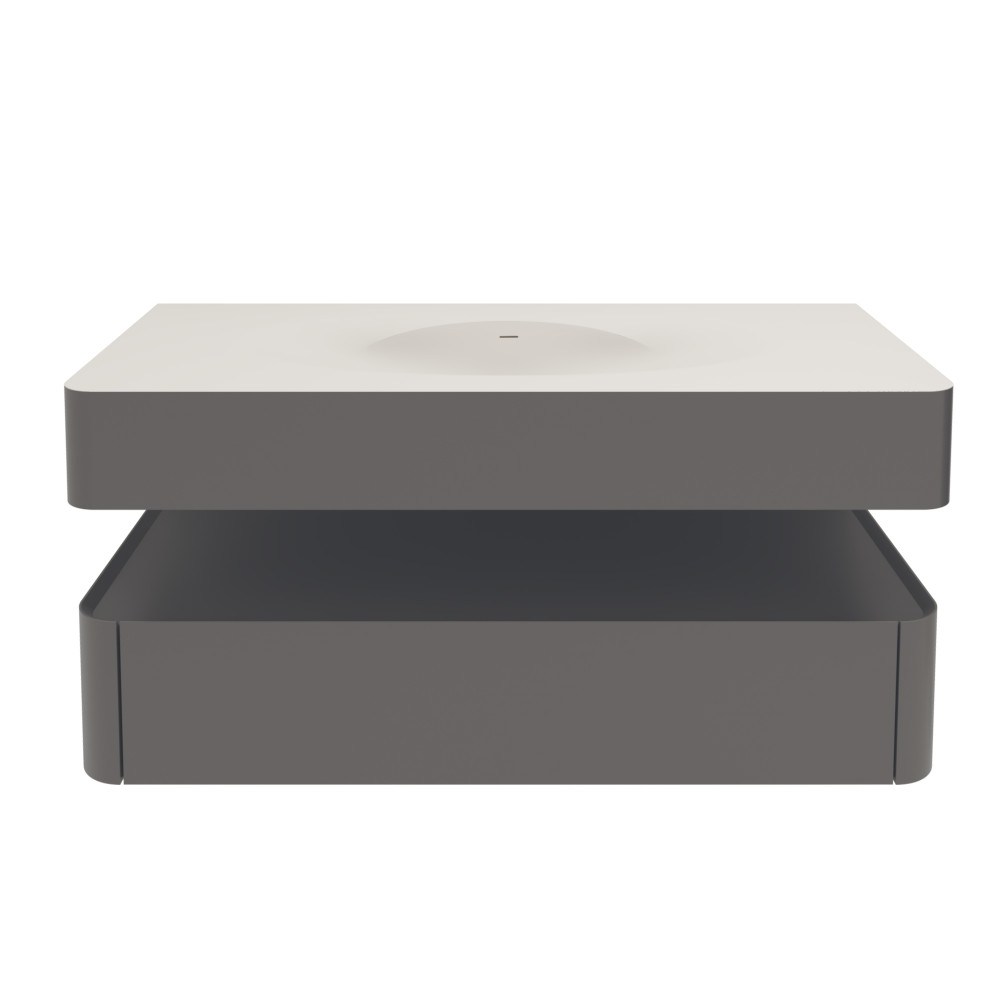 База под раковину Caprise 1200 подвесная, 1 выкатной ящик soft close, серый матовый