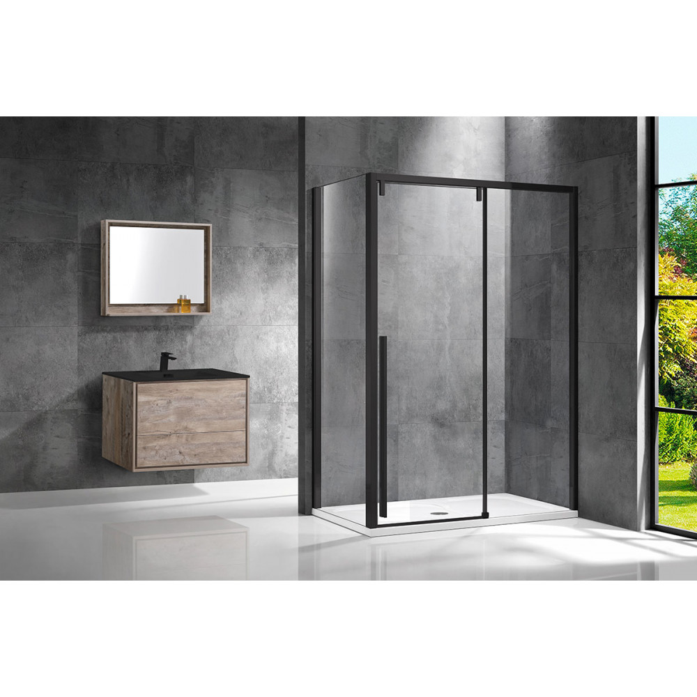 Душевой уголок Lugano VSR-1L9012CLB-1, 1200*900, черный, стекло прозрачное