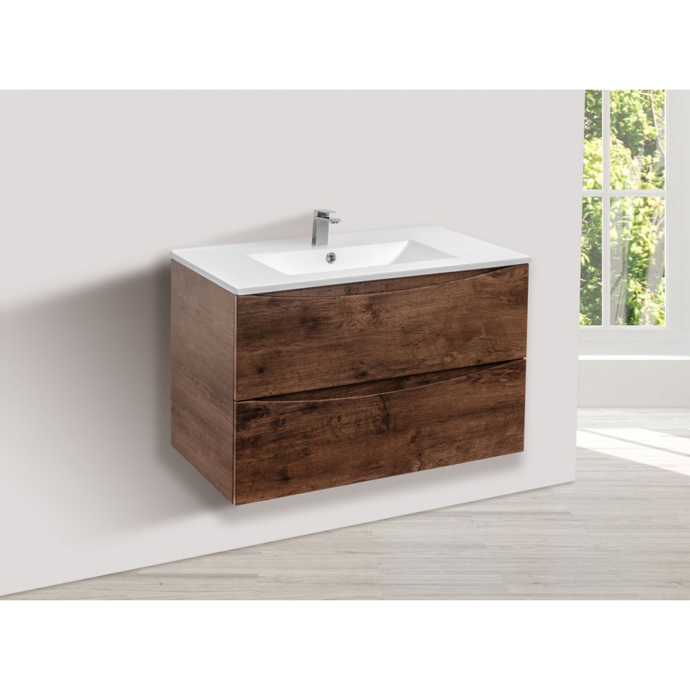 База под керамическую раковину Mia 750 подвесная, 2 выкатных ящика soft close, R.Wood